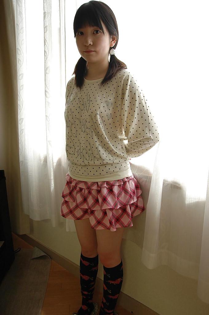 16P Shy asian teen stripping down and showcasing her gash in close up
