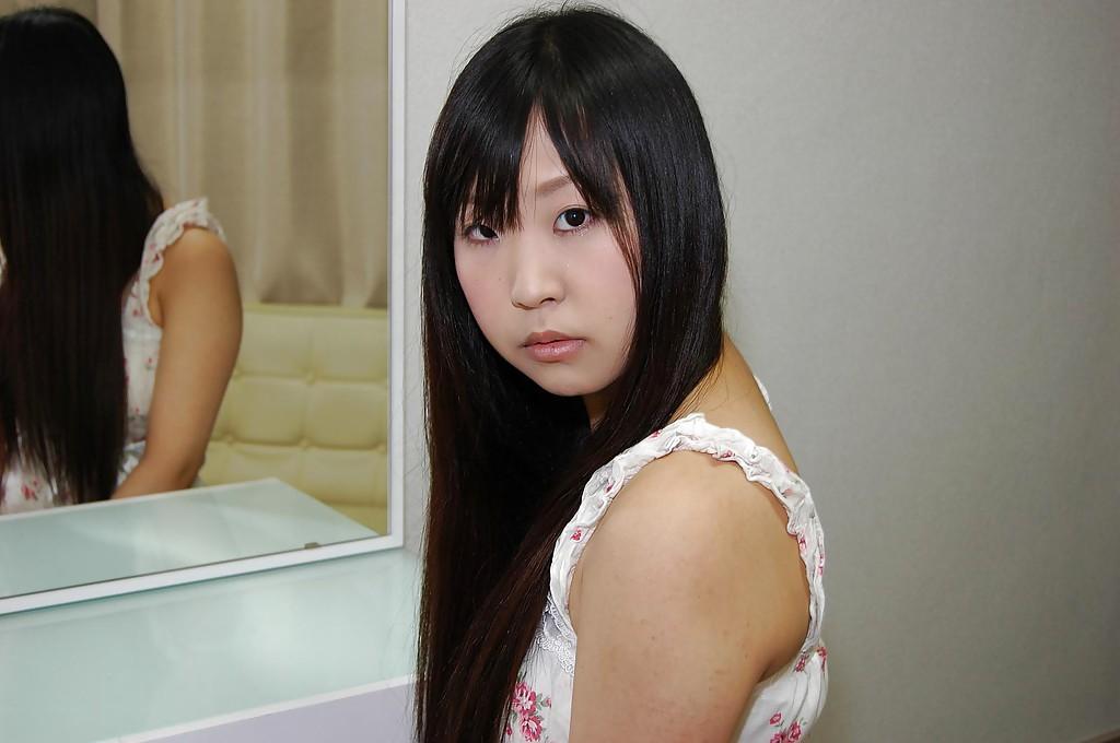15P Shy asian teen Jun Matsuzaki stripping down and playing with a vibrator