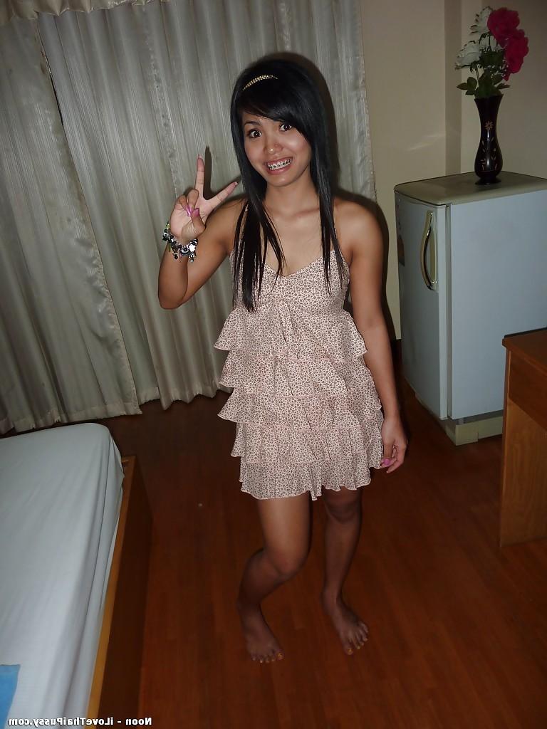 16P Thai teenager Noon getting finger fucked before trimmed cunt penetration