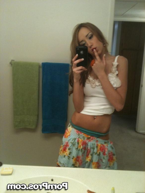 14P Teen cutie Victoria Rae Black taking naked selfies in bathroom mirror