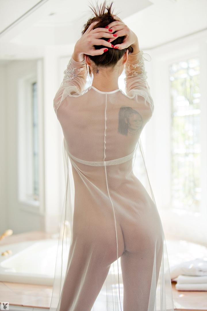 10P Centerfold Jennie Reid flaunting her perfect big tits wearing sexy lingerie