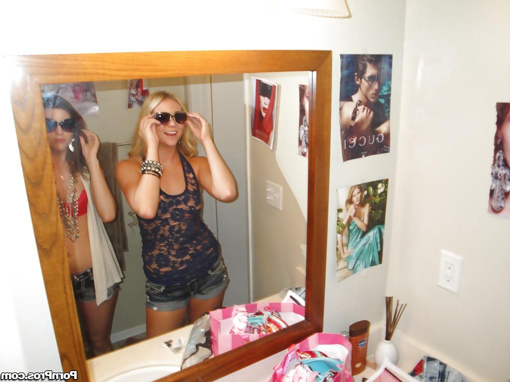 16P Real teen lesbians Brooke and Jessie slowly taking off their clothes