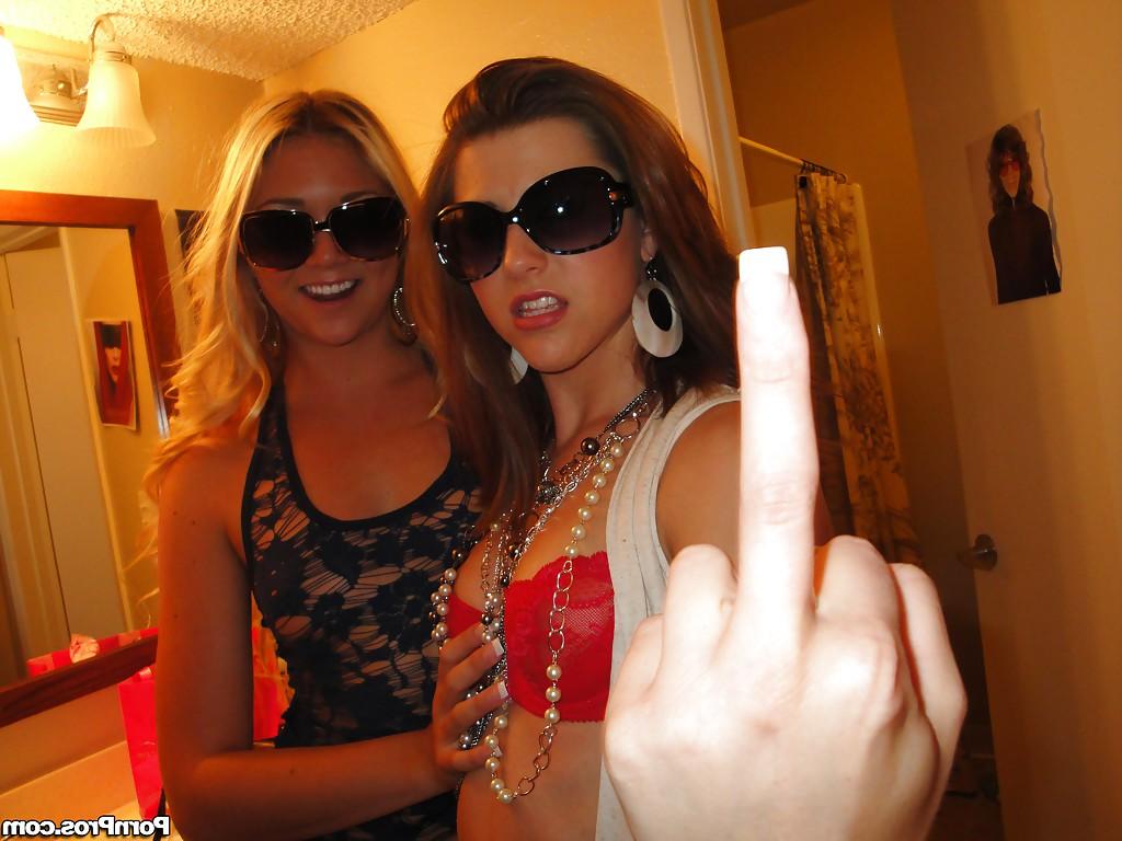 16P Real teen lesbians Brooke and Jessie slowly taking off their clothes