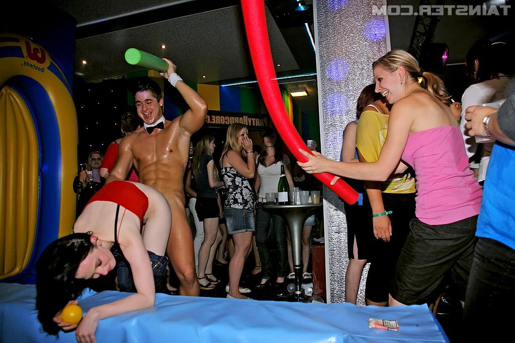 16P Seductive amateurs getting banged hardcore by malestrippers at the party