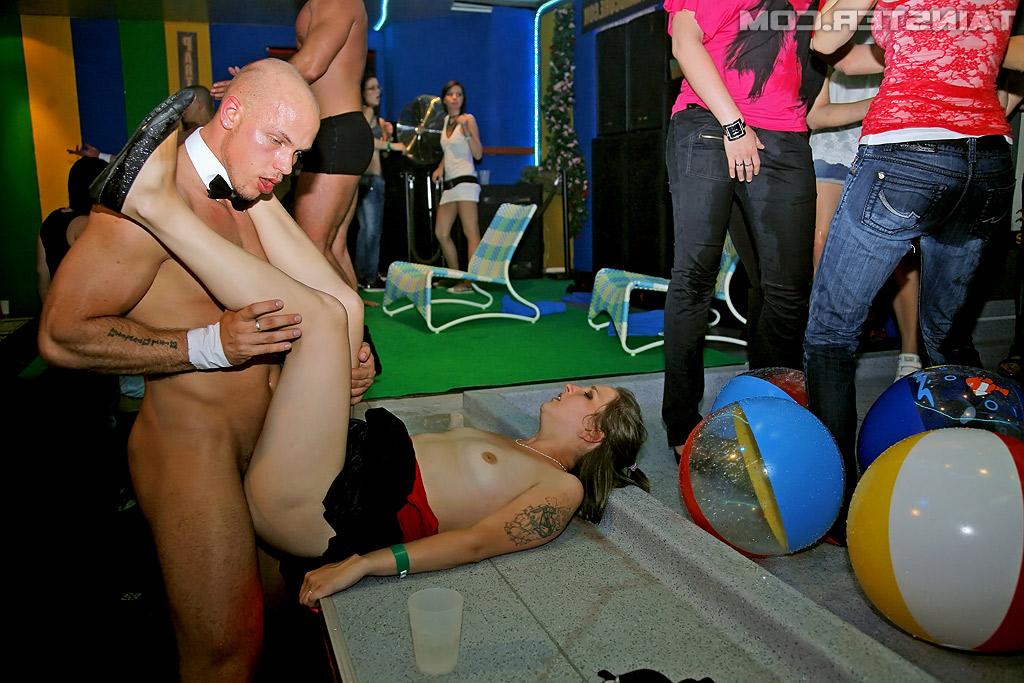 16P Seductive amateurs getting banged hardcore by malestrippers at the party