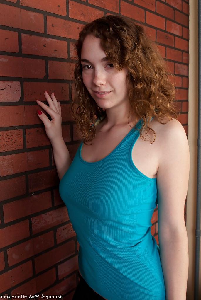 16P Flexy babe with big tits stripping and showing off her bushy cunt