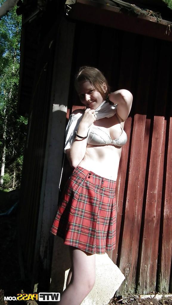 16P Darling girlfriend with big tits poses naked in a deserted house
