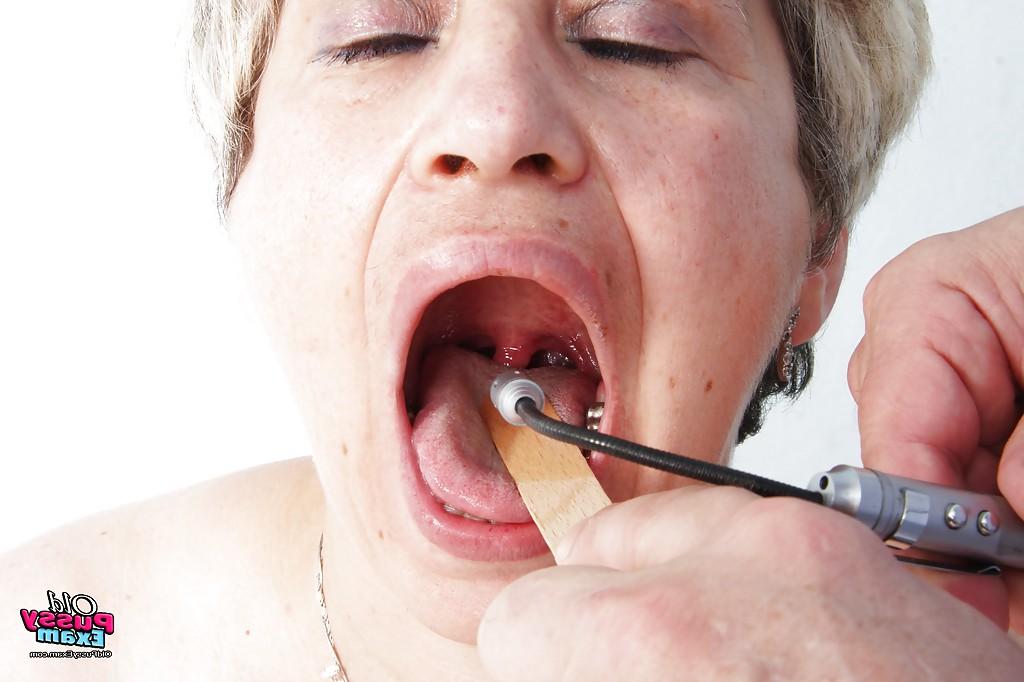 16P Fatty gets her mature shaved cunt spread for a violating gyno visit