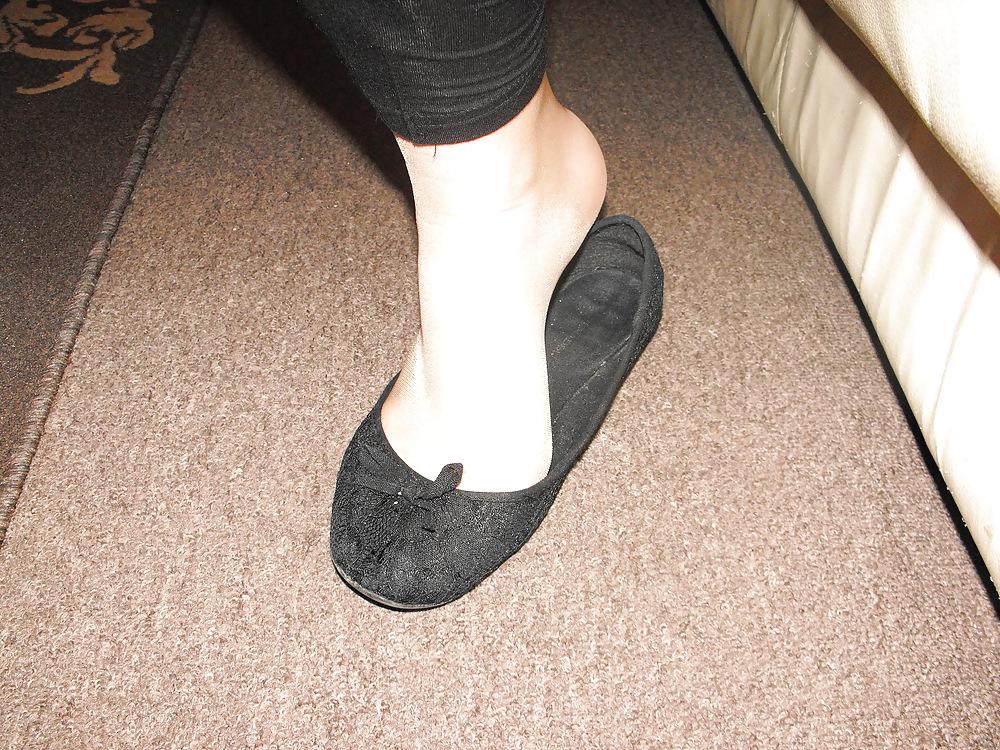 16P girlfriend natural tights and flats dangle nylon pantyhose