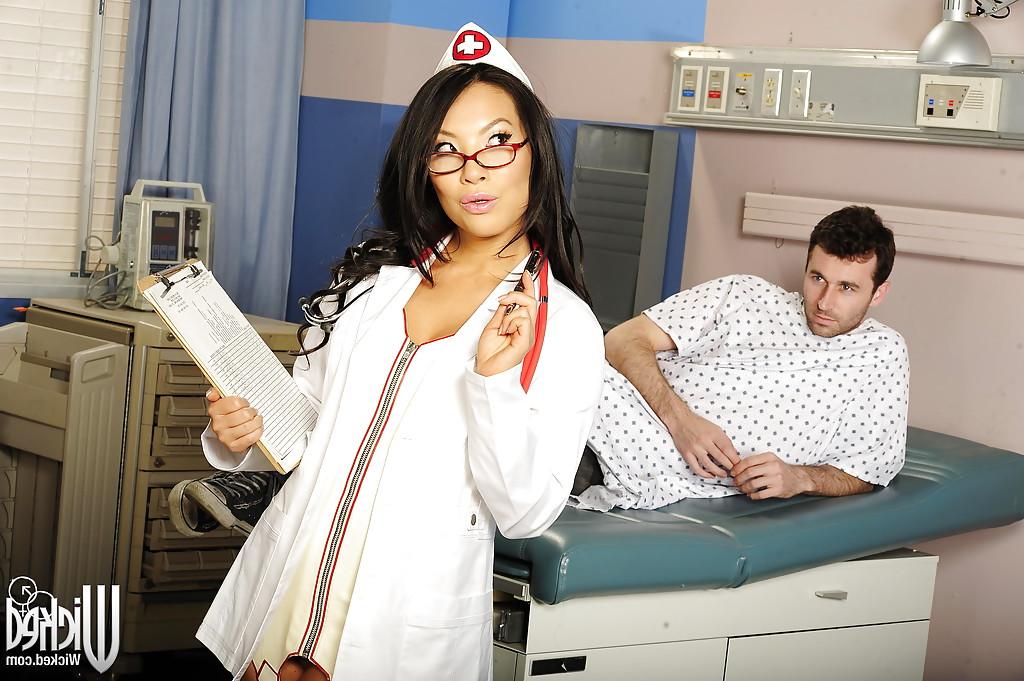 16P Beautiful big tits nurse Asa Akira is pleasing her hot client