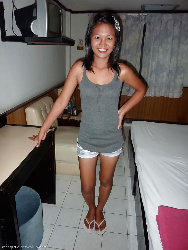 13P Thai solo girl Meow showing off tattooed twat and back before peeing in toilet