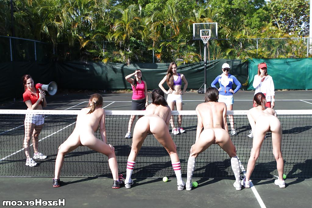 16P Lesbians are having some fun on the tennis court like always