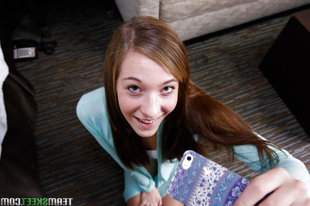 16P Teen slut Molly Manson gives CFNM bj before hardcore shaved cunt fucking