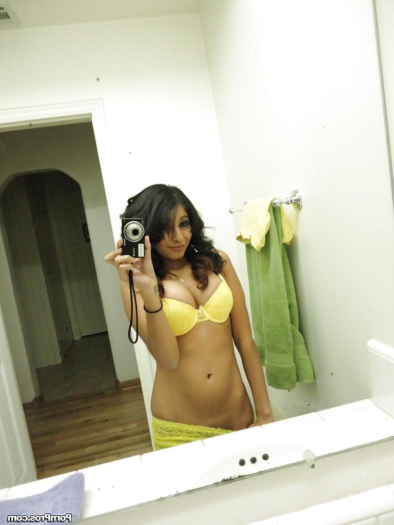 16P Busty Latina teen Ruby Reyes spreading her tight pussy after shower