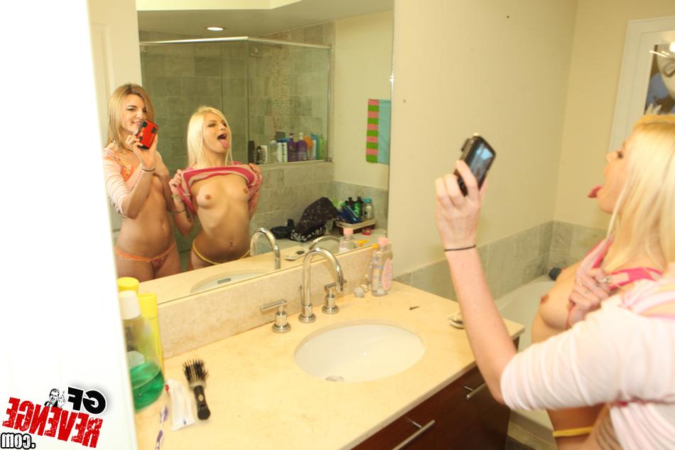 16P Sally and her girlfriend are making lesbian selfies in the bath