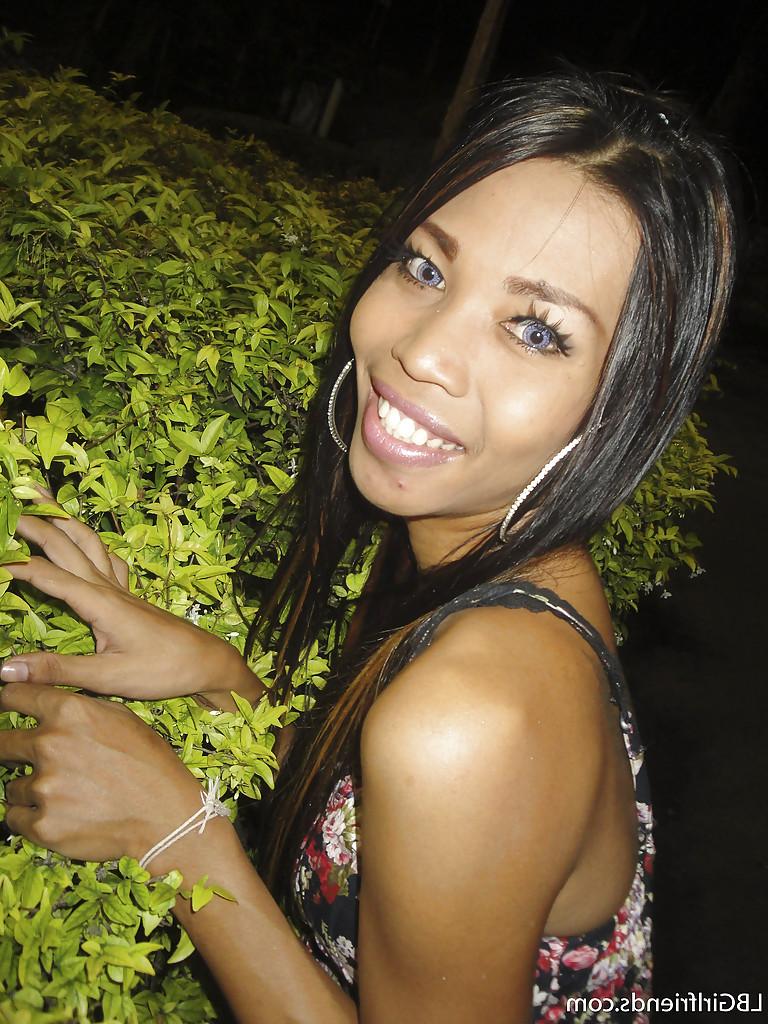 16P Cute teen Thai tranny Sara spreading her legs and playing with her cock