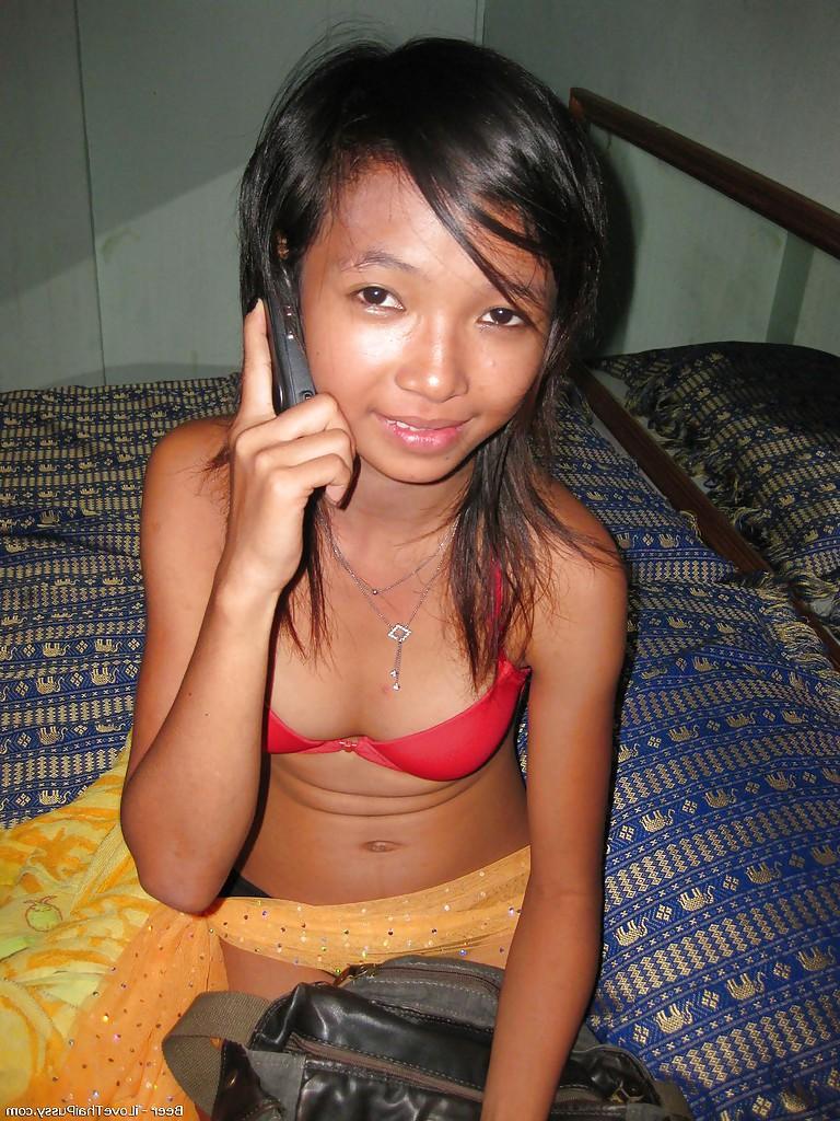 16P Skinny asian teen babe taking off her lingerie and getting fucked