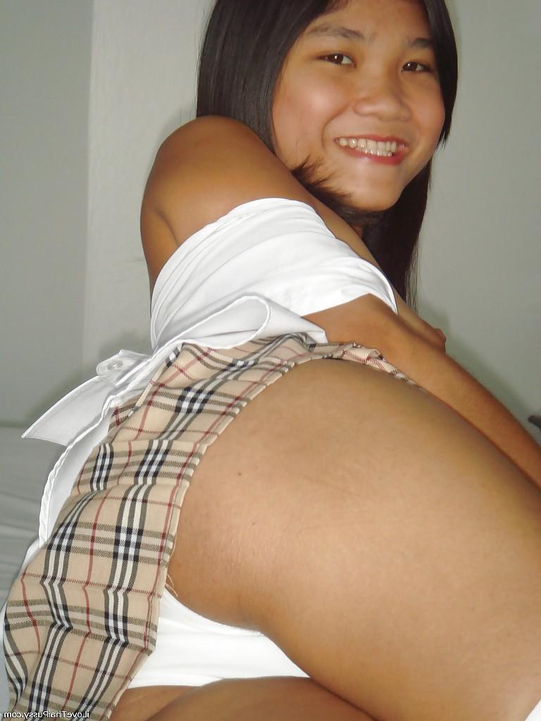 16P Filthy thai babe in white stockings exposing her tiny tits and sweet fanny