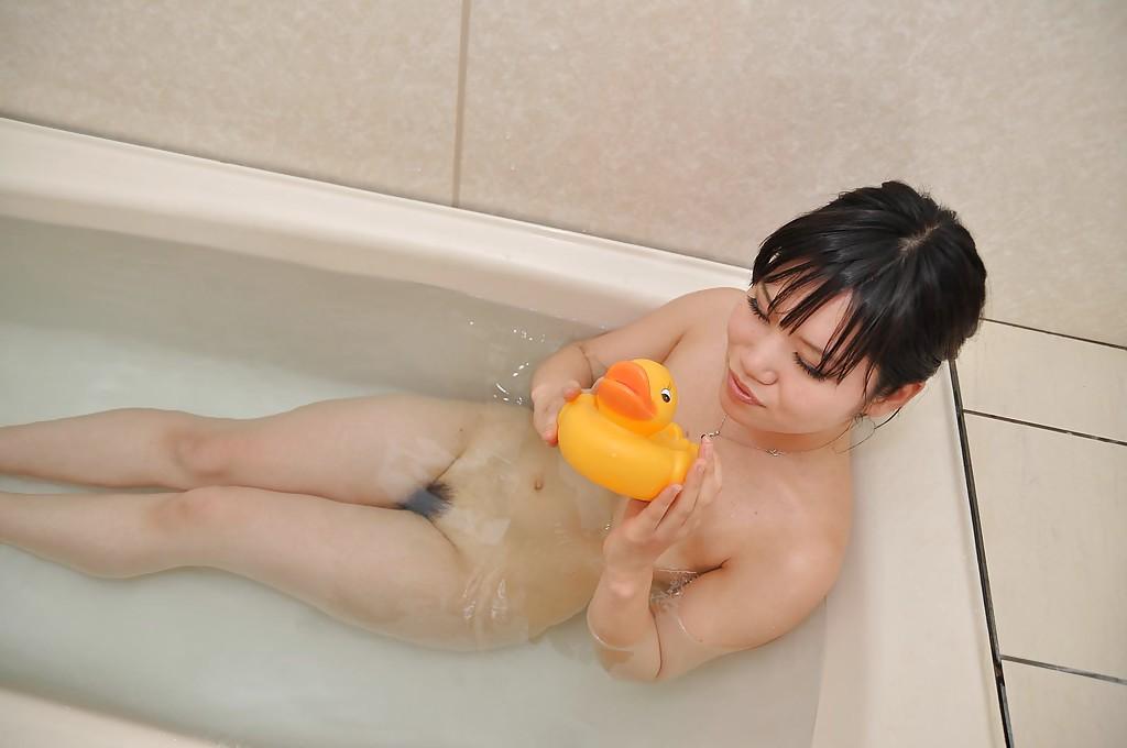 16P Bath posing scene features Asian teen babe with tiny tits Mina Yoshii