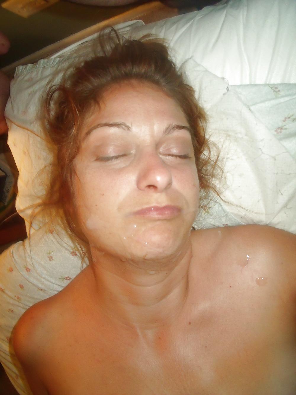 9P I love seeing cum on my wifes face.