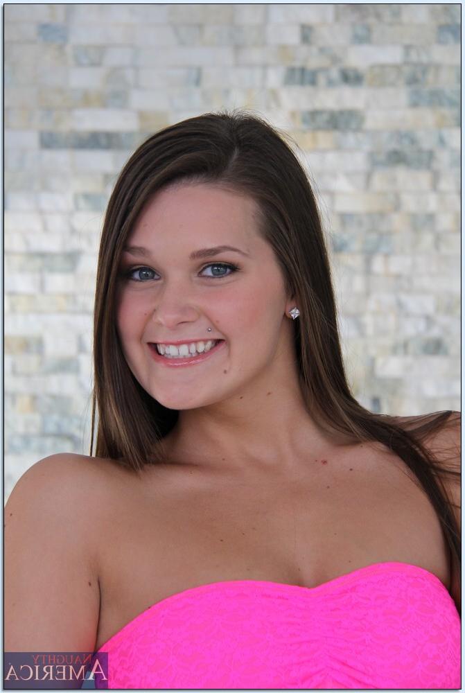 16P Pretty teen babe stripping off her clothes and exposing her shaved slit