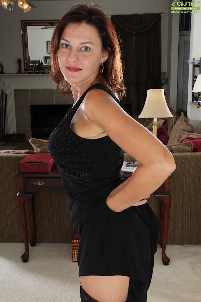 16P Mature brunette Ava Austin takes off her luxury bra and hot panties