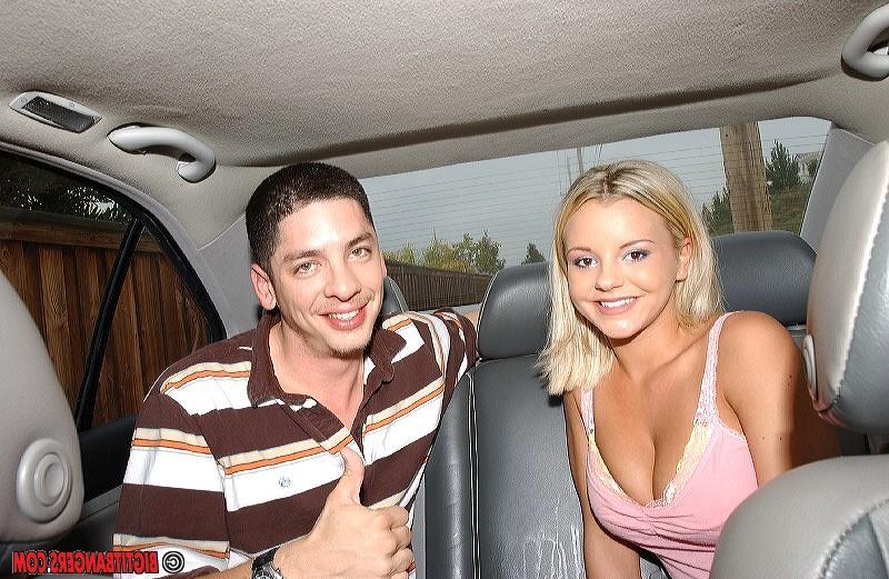 16P Slutty teen Bree Olson gets her nipples licked and gives head in the car