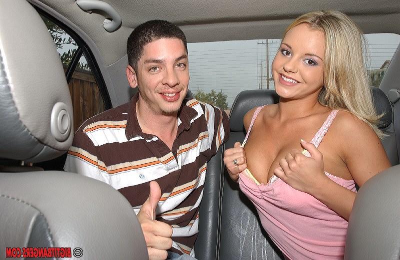 16P Slutty teen Bree Olson gets her nipples licked and gives head in the car