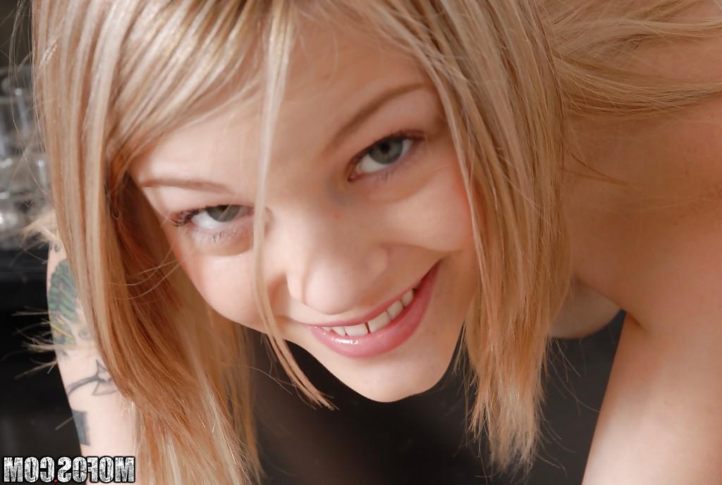 16P Cute teen Bree Daniels undressing and exposing her pink pussy in close up