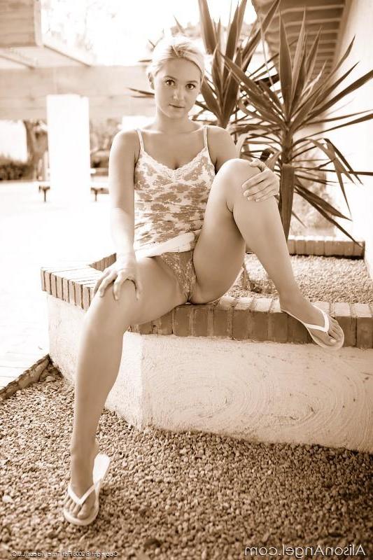 16P Pictures of teen porn girl Alison Angel showing you what's up her skirt