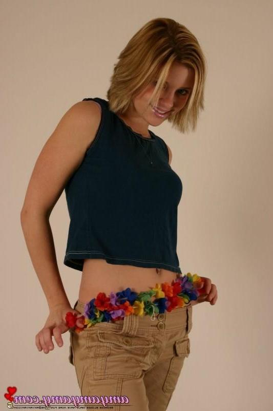 18P Amy strips to bra and panties