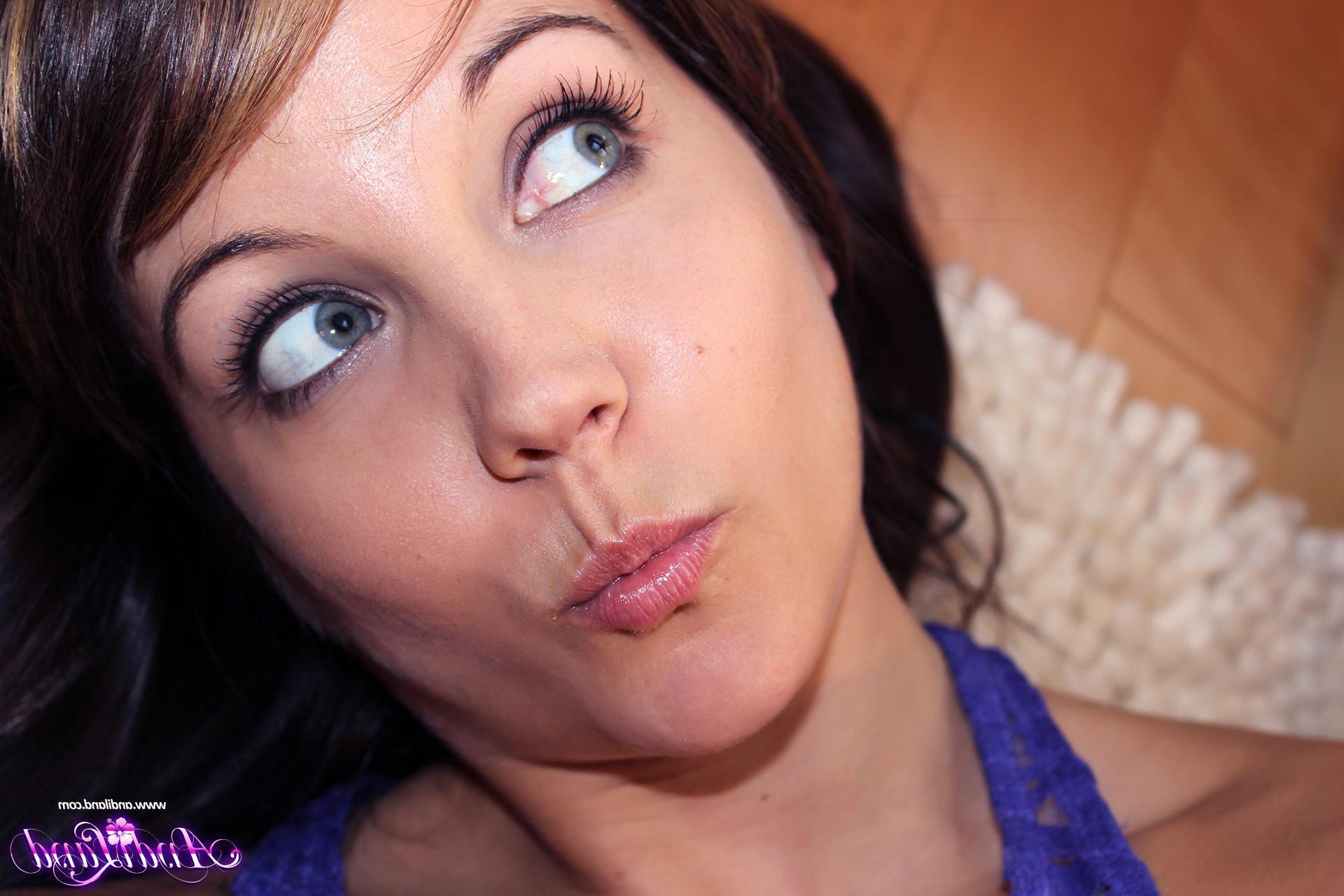 15P Teen hottie Andi Land slides down her panties in the living room