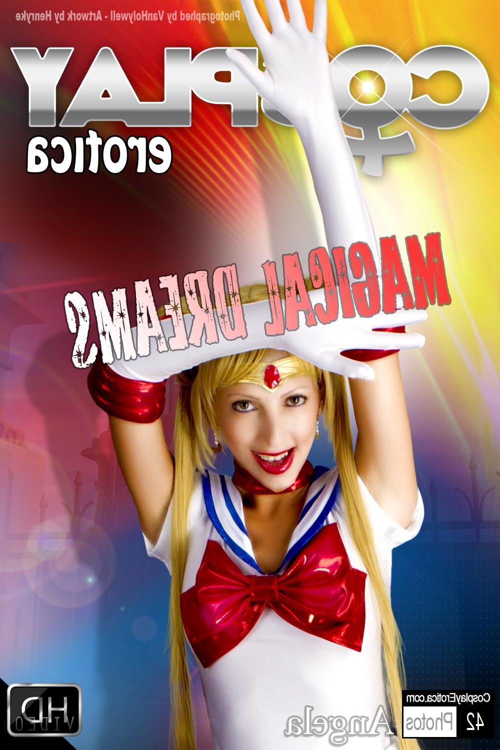 12P Blonde cosplay model Angela dresses up as Sailor Moon