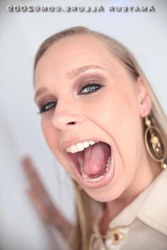 16P Small titted blonde model blows cock and gets fucked