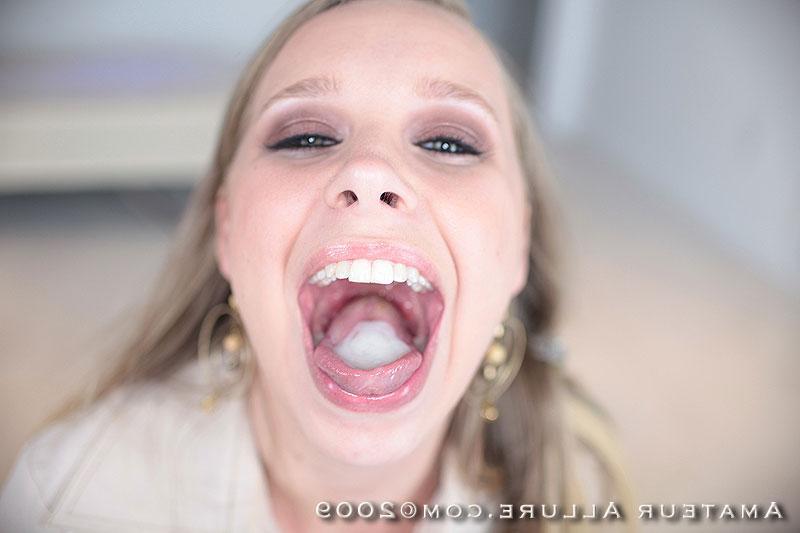 16P Small titted blonde model blows cock and gets fucked