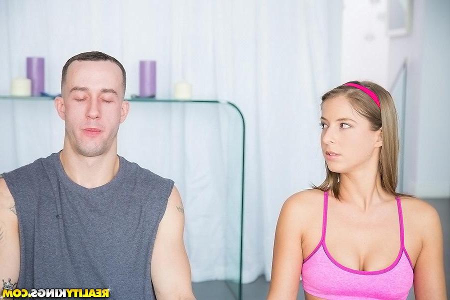 20P Hot girls Ash Hollywood and Presley Hart fuck their yoga trainer