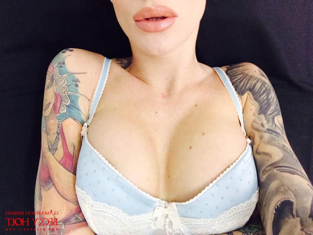 12P Becky Holt selfies at home in her cute lingerie