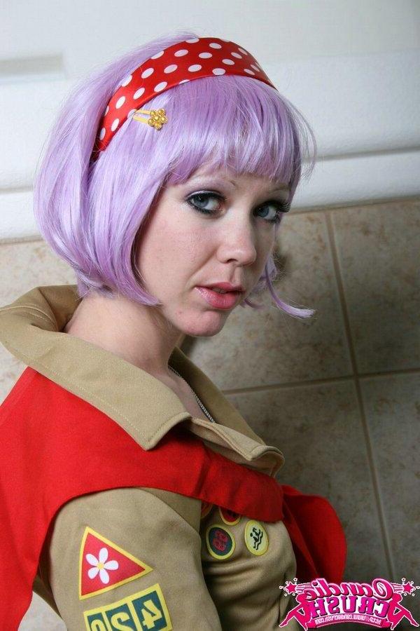 15P Pictures of teen model Candie Crush in a girl scouts uniform