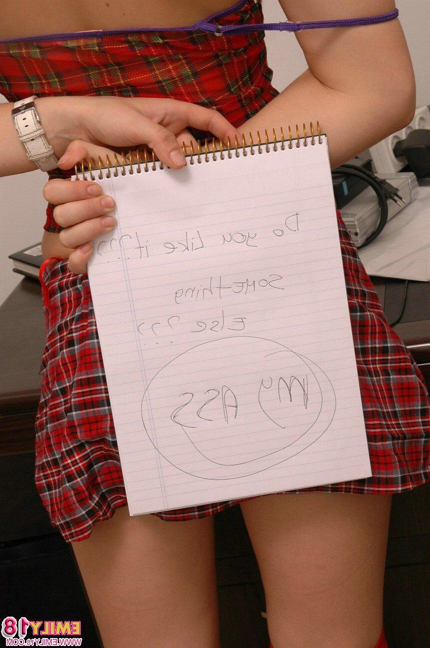 15P Hot girl Emily 18 gets naughty just for you in a schoolgirl outfit