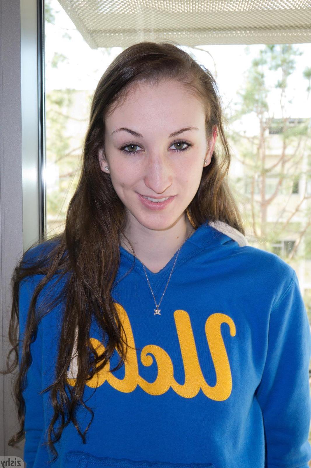 12P Redhead coed Haley Gladwell invites you into her dorm room
