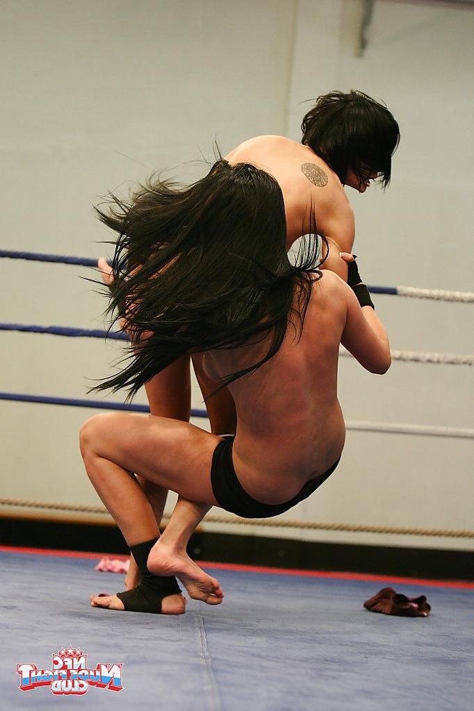 16P Smoking hot brunette sporty babes pleasuring each other after wrestling