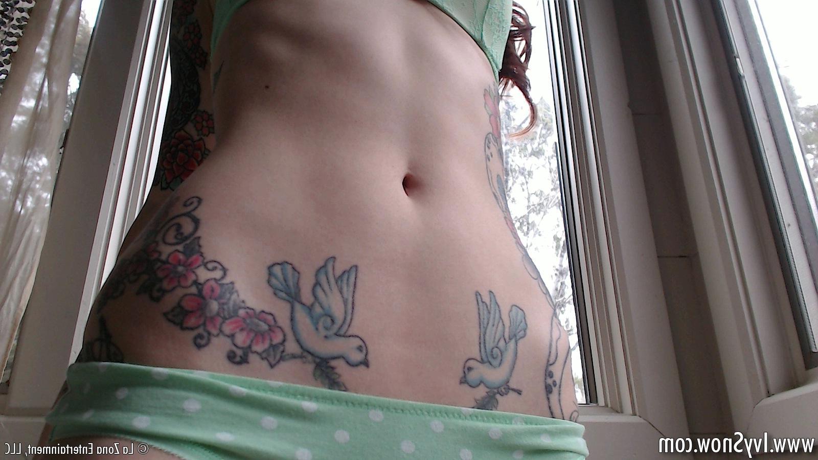 15P Ivy Snow takes off her bra and panties and has some fun in her chair