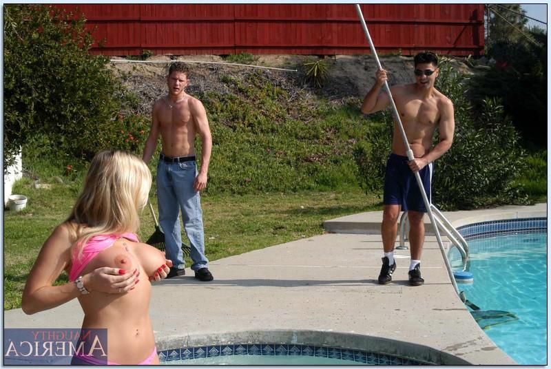 16P Gorgeous MILF Vicky Vette stripped from bikini for steamy group sex