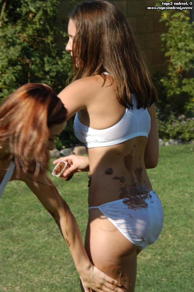 20P Three teen girls cover each other in mud