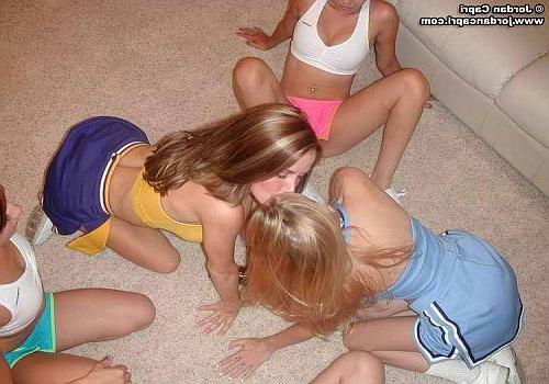 18P Group of teen girls playing at home
