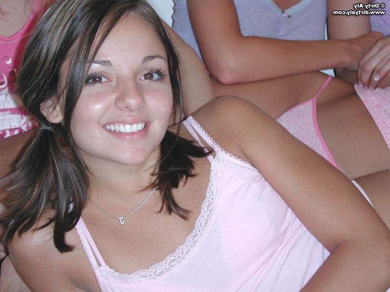15P Teen girls get close in bed