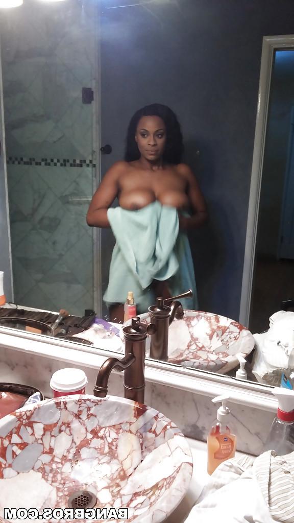 14P Ebony Tori Taylor is taking bath and touching her wet boobies