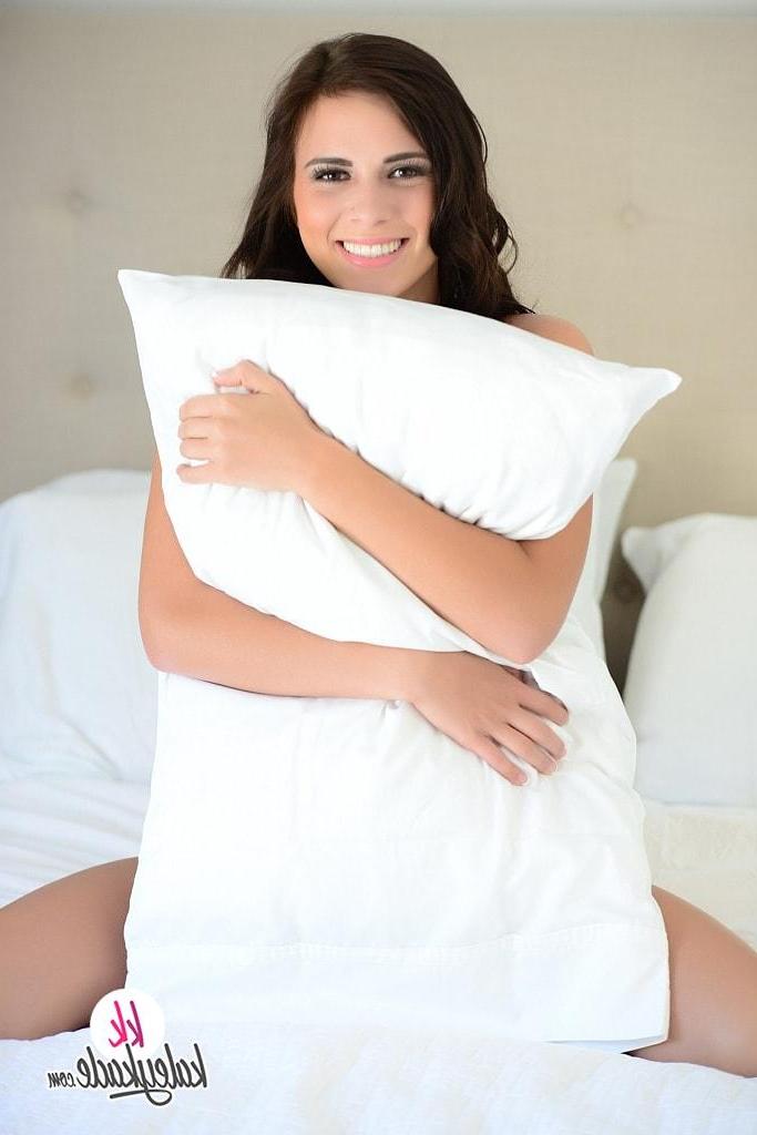 15P Pretty teen Kaley Kade strips out of her bra and panties