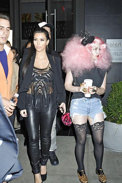 21P Kim Kardashian see thru to bra while at bowling alley in NY