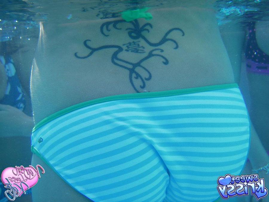 20P Pictures of 3 hot teen girls in a pool